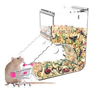 Automatic Hamster Feeder - Clear Food Storage Container, Acrylic Material, Wide Mouth Refill Opening, Stable Mounting Design | Small Pets, Gerbil, Rabbit, Cage Feeding Solution