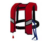 Automatic Inflation Kayaking Vest for Adults, Lightweight Buoyancy Aid with Adjustable Buckles and Durable Nylon Fabric, Ideal for Water Sports Activities Including Boating(Red)
