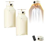 Automatic Ironing Machine | Portable Clothes Dryer Upgraded, Automatic Wireless Vertical Steam Iron | Portable Dryer with Remote Control for Apartment, Travel - User Manual Included (2Pcs)