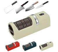 Automatic Kitchen Knife Sharpener, Automatic Knife Sharpener, Professional 3-Stage Sharpening, 30s Fast Sharpening, Stable Non-slip Base, for All Kitchen Knives (White)