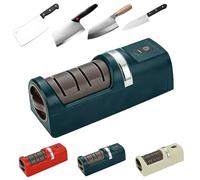 Automatic Kitchen Knife Sharpener, Automatic Knife Sharpener, Professional 3-Stage Sharpening, 30s Fast Sharpening, Stable Non-slip Base, for All Kitchen Knives (Green)