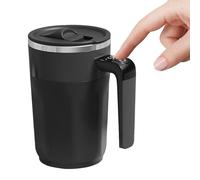Automatic Mixing Mug - Self Stirring Cup for Hot Drinks | Silicone ABS with LCD Display, 400ml Rechargeable Drinkware with Lid for Office, Home, Kitchen, Women and Men