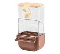 Automatic Parrot Feeder, Large Capacity Dispenser, 7.09x3.66x3.62 Inches, Husk Separation System, Weather Resistant Material for Outdoor Garden Bird Feeding Solution, Brown