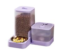Automatic Pet Feeder, Cat Food Feeder Water Dispenser, Waterer with Stainless Steel Bowl, Larges Capacity Storage Container, Compact Ideal for Small, Medium, Large Breed Feeding