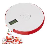 Automatic Pill Dispenser, Smart Medication Dispenser with Alarm, Up to 4 Daily Reminders, 4.33x4.33x0.87inches 7-Day Secure Tablet Storage Box, Lockable Design for Privacy