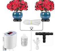 Automatic Plant Waterer, Drip Irrigation Kit, Intelligent Power Off Protection System, Gardening Aid with Timer for Greenhouse, Balcony, Yard, and Efficient Self-Watering Setup