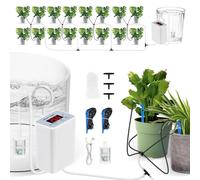 Automatic Plant Waterer, Smart Drip Irrigation, Programmable Water Timer Rechargeable Garden Device, for Pots Raised Beds Lawn Yard Vacation Self Watering Kit Home Balcony Greenhouse 8 Pots
