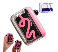 Automatic Pop-up Portable Floss Dispenser with 50 Pcs Dental Floss, Refillable Storage Case for Travel, Purse and Restaurant, Convenient On-the-Go Oral Care for Family & Individuals (Black)