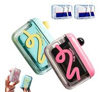 Automatic Pop-up Portable Floss Dispenser with 50 Pcs Dental Floss, Refillable Storage Case for Travel, Purse and Restaurant, Convenient On-the-Go Oral Care for Family & Individuals (C-1)