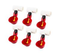 Automatic Poultry Tumbler, Chicken Sprinkler And Chicken Sprinkler with T-piece for Chicken, Quail, Duck 6pcs (four-through Water Bowl)
