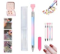 Automatic Refillable Wax Pen, New Upgrade Automatic Refillable Wax Pen, Rotating Push Nail Diamond Art Painting Dotting Refillables Pens, for Diamond Art Nail DIY Craft (C)
