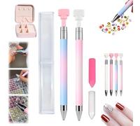 Automatic Refillable Wax Pen, New Upgrade Automatic Refillable Wax Pen, Rotating Push Nail Diamond Art Painting Dotting Refillables Pens, for Diamond Art Nail DIY Craft (C+D)
