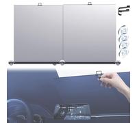 Automatic Retractable Car Sunshade, Retractable Windshield Sun Shade, Retractable Car Suns Shades for SUV Sedan Truck Universal Fit UV and Heat Protection (1Set + 4 Pcs Guard)