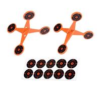 Automatic Rolling Target - 3.74 Inch Space Saving Reset | High Visibility Orange | High Strength Metal + 10 Paper Sheets | Thickened Flipping Frame | For Backyard Garden & Skill Training