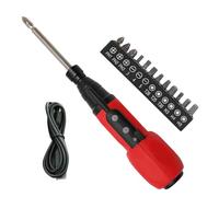 Automatic Screwdriver, Electric Screwdriver, Cordless Ergonomic grip Compact Lightweight Non slip Comfort Portable, Repair Tool for Home Garage Adults, 8.66x1.97x1.18Inches, Red