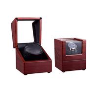Automatic Single Watch Winder Case,Quiet Motor with Wood Leather Exterior,Fit Lady and Man Automatic Watch