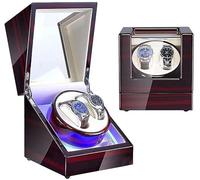 Automatic Watch Winder Box 1 Pcs Double Watch Winder for Automatic Watches, with Blue LED Light, Wood Shell Piano Paint Exterior，Super Quiet Japanese Motor (Color : Red Black) beautiful scenery