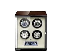 Automatic Watch Winder Box 4, with Led Illumination and LCD Display Touchscreen Control, Wood Shell Piano Paint Exterior, 4 Rotation Modes, Quite Motors