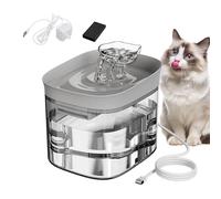 Automatic Water Fountain, Clear Kitten Drinker, 6.3x5.31x5.31 Inches Portable Bowl with Quiet Pump, Transparent Pet Dispenser, Dog Fountain with Modern Style, Animal Hydration for Apartment and Home