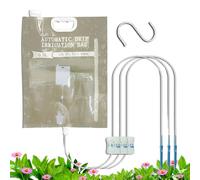 Automatic Watering System - Drip Riego Bag for Houseplants, 4 Outlet Design with Adjustable Flow for Vacation, Apartment, Garden, Nursery, Terrace, Growers, Young Trees 9,84 x 5,91 x 1,97 pulgadas