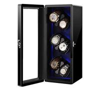 Automatic Winder Watch Box For Women and Men Wood Watch Rotator Box with Extremely Silent Motor Built-In Led Illuminated