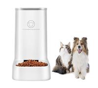 Automático Comida Gatos Comederos, Ocupa un área de 0.045 metros cuadrados, Más pequeño que el papel A4, Diseño extraíble, fácil de limpiar, Suministro de gravedad, sin comida atascada(3.8L/Blanco)
