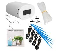 automático de riego de plantas: kit de riego por goteo interior | Alimentador inteligente con flujo de agua ajustable, pantalla LED digital, fuente de alimentación recargable, para vegetación