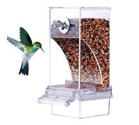 automático para Jaula de pájaros para periquitos y Loros, contenedor de alimentación de Jaula sin ensuciar, dispensador de Alimentos de Semillas Transparente para cacatúa pinzón Periquito, AC