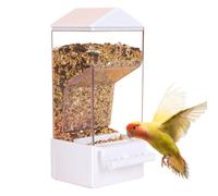 automático para pájaros, dispensador inteligente de periquitos, contenedor transparente de 21 x 9 x 7 cm, con gran capacidad, accesorio de jaula antiderrames, accesorio de pajarera con diseño