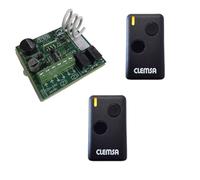 Automatismos y domotica Kit receptor universal Clemsa Mutancode RNE248U + 2 mandos Clemsa Mini Mutancode (Negro, 2 canales, VHF, 136-174 MHz, IP54, 24V, Profesionales y técnicos)