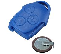 Automobile Locksmith Kit de reparación compatible con Ford Transit Connect MK7 3 botones azul mando a distancia funda y batería VL2330