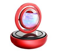 Automotive Air Freshener, Solar Diffuser, Double-Ring Design, Aromatherapy Function, Dashboard Decor for RV, Truck, Vehicle, Interior, Garage, Shed Use, Silver, Red, Black