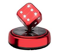 Automotive Air Fresheners, Solar Power with Dice Shape Dashboard Ornament, Automotive Trim Decoration for Sedan, Caravan, Truck, Traveling, Commuting, Black Red and Gold