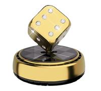 Automotive Air Fresheners, Solar Power with Dice Shape Dashboard Ornament, Automotive Trim Decoration for Sedan, Caravan, Truck, Traveling, Commuting, Black Red and Gold