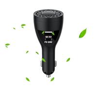 Automotive Ambientador - Adaptador de carga rápida purificador de aire para coche | Distribuidor de aroma con función de carga rápida, doble conexión, eliminador de olores para coche y viajes