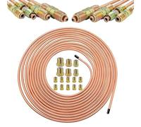 Automotive Brake Line Kit - 3/16 Coated Alloy Tubing 25Ft, Strong Resistant Tube, Complete Connector Fittings Set | Vehicle Repair Transmission System Car Industrial Braking Tool