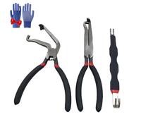 Automotive Electrical Terminal Connector Separator Removal Tool Remover,Dual-Head Electrical Connector Separator, Universal Wire Harness Plug Disconnect Pliers for Car Truck SUV Repair (Black-set)