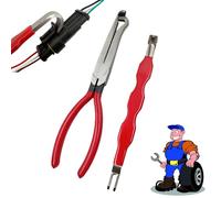 Automotive Electrical Terminal Connector Separator Removal Tool, Universal Plug Connector Remover for Cars,Double Ended Design Electrical Terminal Remover Puller for Most Vehicles,hand tools (2PCS)