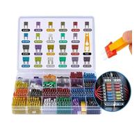 Automotive Fuse Kit, Assorted Car Fuses, Standard Blade Types, Multiple Amp Ratings, Ideal for Boat Electronics, Truck Maintenance, SUV Repairs, Marine Systems, 7.68x5.12x1.38 inches