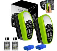 Automotive Oil Film Cleaning Brush, Car Windshield Cleaner, Cars Glass Cleaner,Removes Oil Film & Grime in Seconds,2026 Upgraded Automotive Oil Film Cleaning Brush for Windows Rearview Mirror (2 SET)