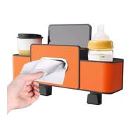 Automotive Seat Back Organizer - Multi-Function Headrest Box, 4-in-1 Rear Storage with Tissue Holder & Cup Holder | Car Back Seat Organizer for Phone, Beverage, Handbag, Road Trip