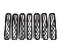 Automóvil Rejillas Delanteras 7 Piezas Insertos Rejilla Delantera Malla Panal Para Jeep Para Wrangler TJ Para Unlimited 1997-2000 2001 2002 2003 2004 2005 2006
