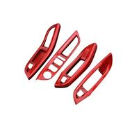 Automóviles Interior Para Ford Para Focus 3 Para MK3 Para MK4 2015-2018 ABS Elevador Ventana Coche Panel Marco Decoración Cubierta Pegatina Embellecedora(ABS Red)