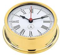 Autonautic - Reloj Clásico Náutico de Cuarzo de Latón con Baño de Oro, de Alta Resistencia al Ambiente Marino, para Embarcaciones o Decoración - 120mm (ø) - Made in Spain.