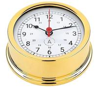Autonautic - Reloj Clásico Náutico de Cuarzo de Latón con Baño de Oro, de Alta Resistencia al Ambiente Marino, para Embarcaciones o Decoración - 95mm (ø) - Made in Spain.