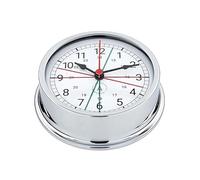 Autonautic - Reloj Náutico de Cuarzo, Clásico, de Latón Cromado, de Alta Resistencia al Ambiente Marino, para Embarcaciones o Decoración - 120mm (ø) - Made in Spain.