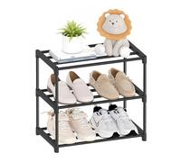 Autonomier Zapatero de metal pequeño de 3 niveles, estante estrecho apilable para niños y adultos, soporte ligero para zapatos, organizador de almacenamiento para armario, dormitorio, entrada de