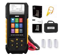 AUTOOL Comprobador de Baterias de Coche 12V 24V, Profesional Analizador de baterías con Impresora 20-2000CCA, Arranque y Carga, Fugas y Prueba de Carga, Batería de Litio, Para Coche, ATV, SUV, Barco