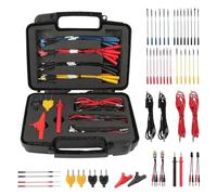 AUTOOL Multimeter Test Lead Kit, 48 Piezas Test Leads para Multímetro Digital, 1M 4mm-Banana Plug Cables, Test Probes, Alligator Clips, Banana Plug Adapters, Acicular Probe Leads, 20cm Jumper Wires