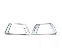 Autopartes 2 pegatinas de fibra de carbono para el marco de la ventilación del aire acondicionado lateral del coche, para BMW Serie 3 F30 2013-2018(Silver)